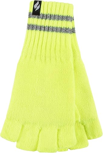 Miniatura 8 de Heat Holders Guantes de trabajo sin dedos para hombre, con aislamiento y acanalados, guantes de trabajo de invierno