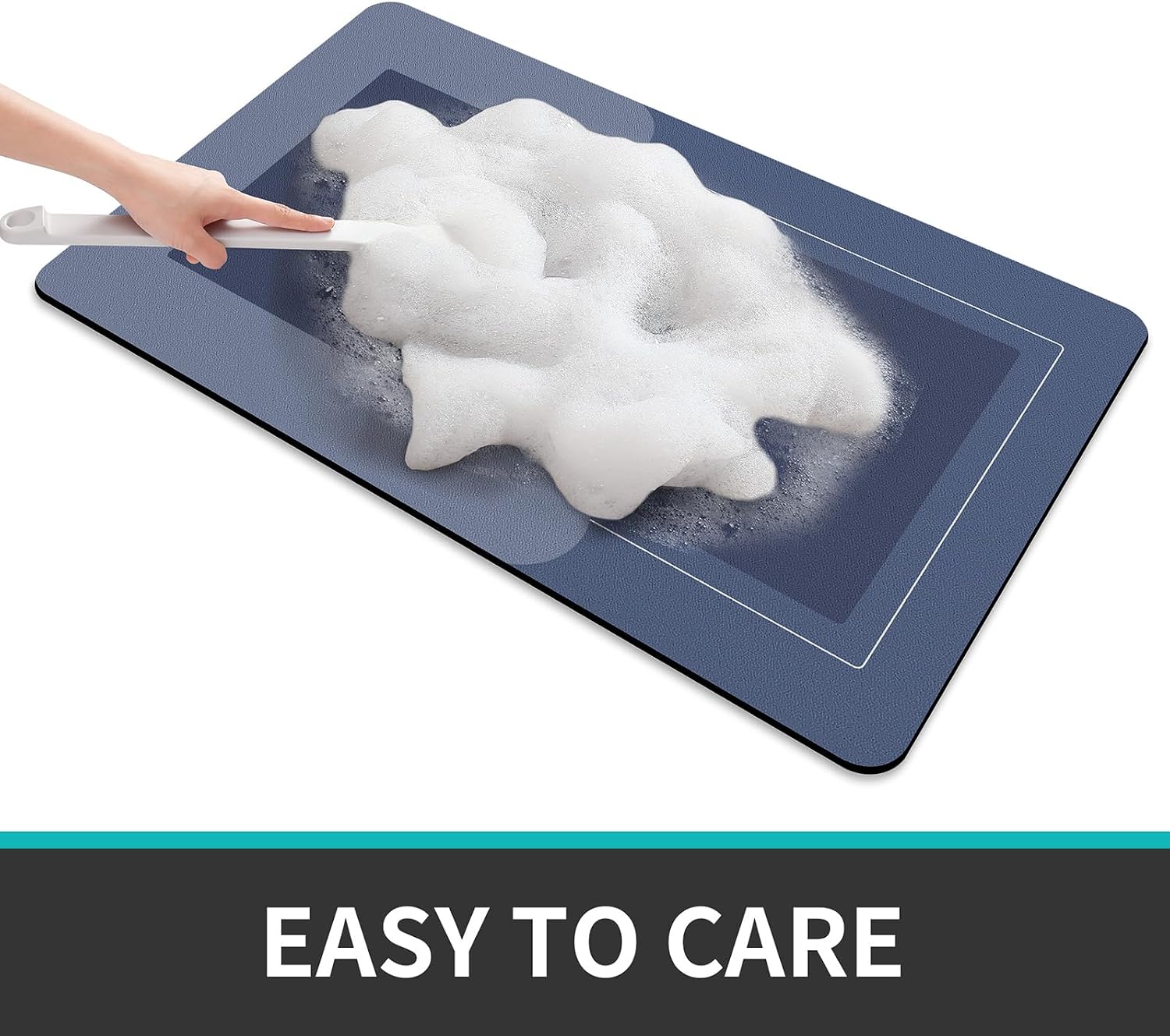 Bathroom Rugs Set 3 Piece, Bath Mat with Toilet Mats U-Shaped Non-Slip Water Absorbent Rubber Bathroom Mats for Tub, Shower and Bathroom 20"x32"+20"x47"+20"x24", Blue