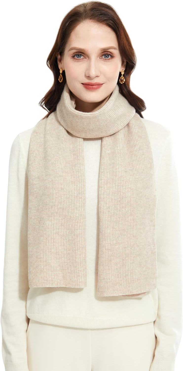 Elegant 100% Cashmere Scarf for Women Luxury Warm Scarves Mottle Camel - Image 5