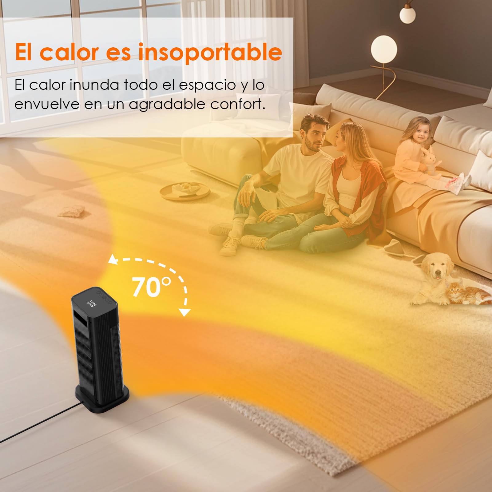 Minthouz Calefactor Bajo Consumo, 2000W PTC Radiador Eléctrico Bajo Consumo, calefactor eléctrico 3 modos con termostato,mando a distancia, pantalla LED digital,oscilación 70°,Calefactor Baño para el