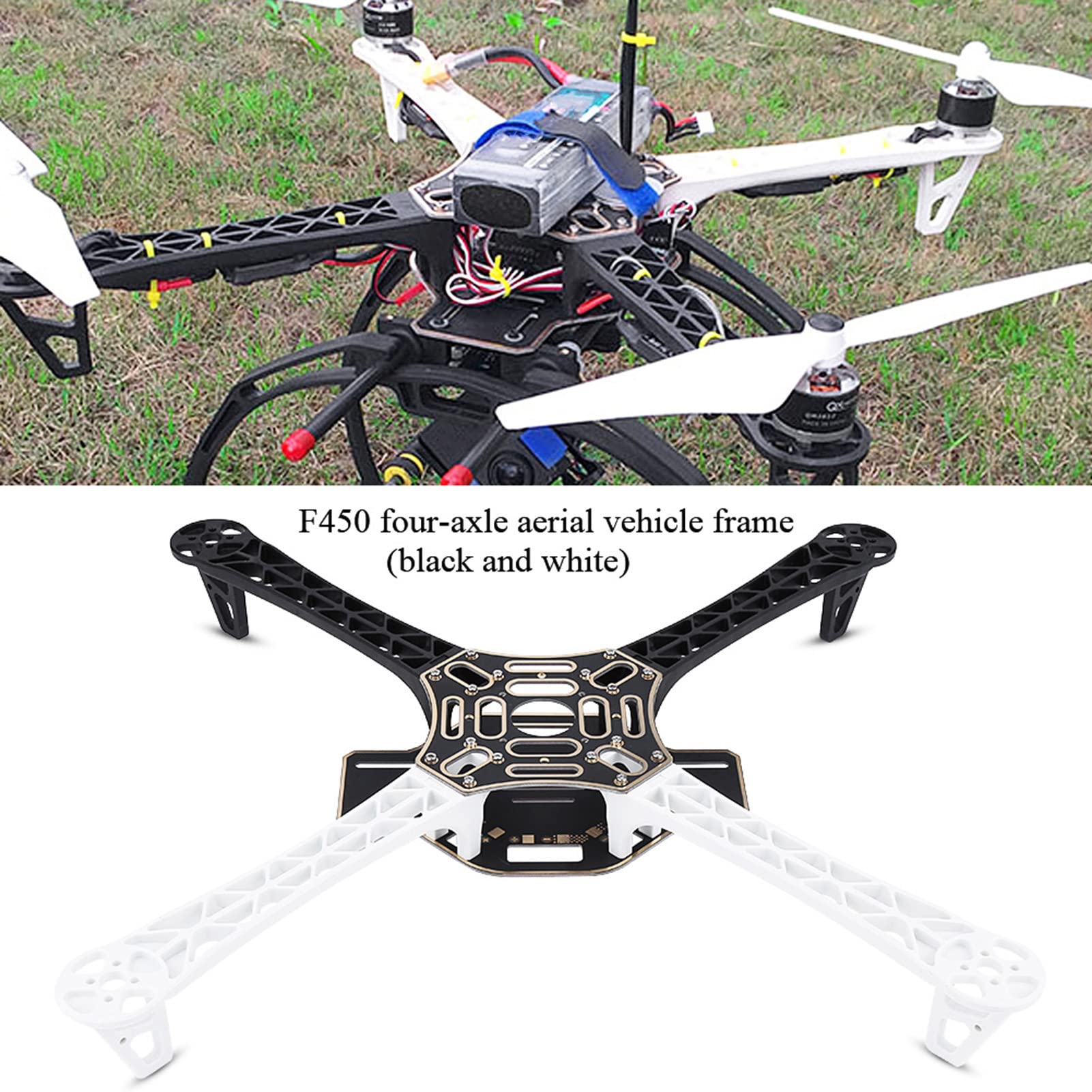 Zestaw ramy drona samolotu, płatowiec wielowirnikowy F450 Rama drona 450 mm Rama płatowca Koło z płozami do lądowania dla zestawów ramek do samolotów RC Quadcopter