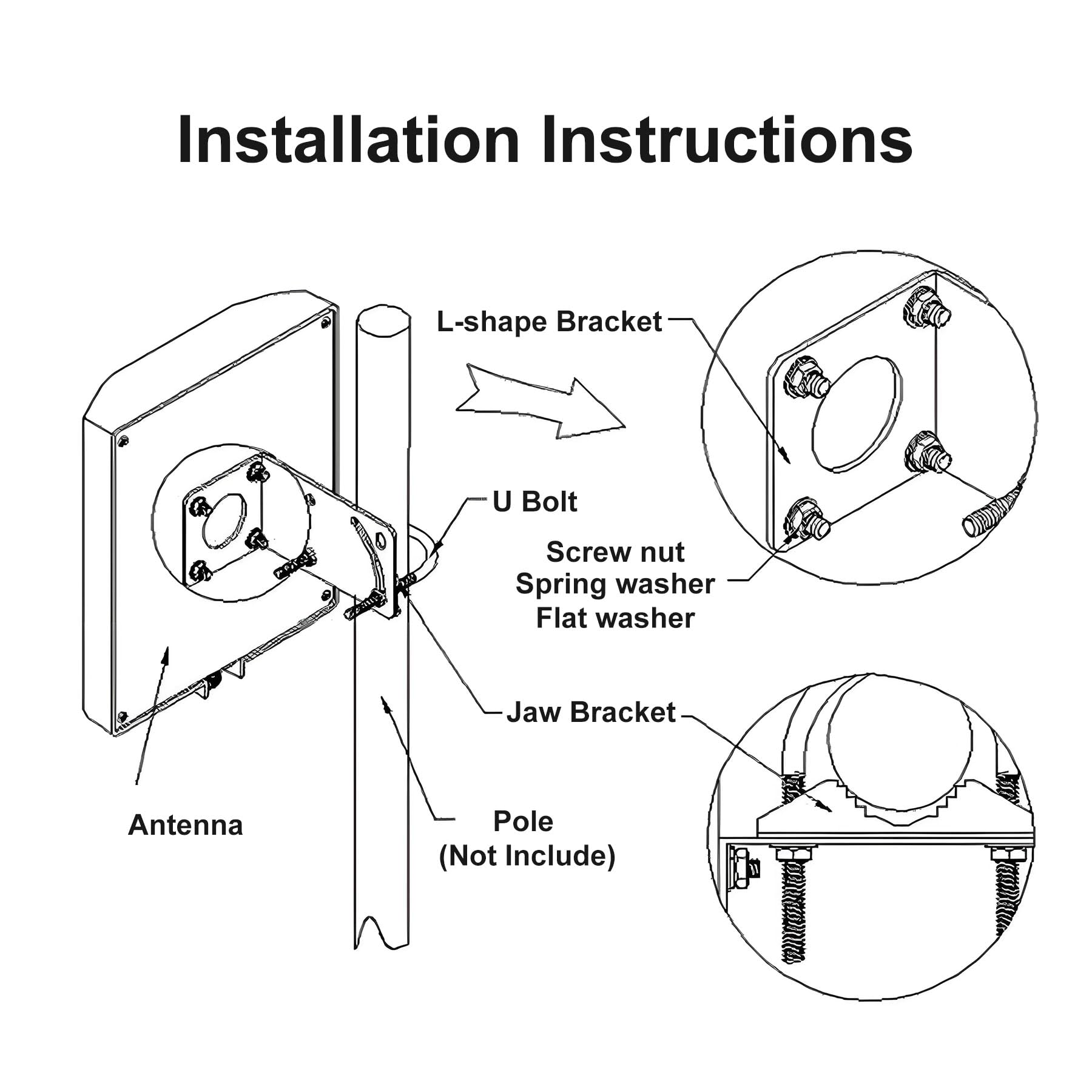 Antenne de panneau WiFi 2,4 G 5 GHz double bande avec câble d'extension de 3 m SMA mâle et adaptateur RP-SMA pour routeur WiFi sans fil carte réseau caméra IP moniteur de surveillance vidéo