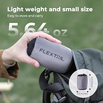 FLEXTAILGEAR Inflatable Camping Pillow, Ultralight Travel Pillows with Washable Cover, TPU Bladder for Camping, Hiking, Airplane, Road Trip, Office