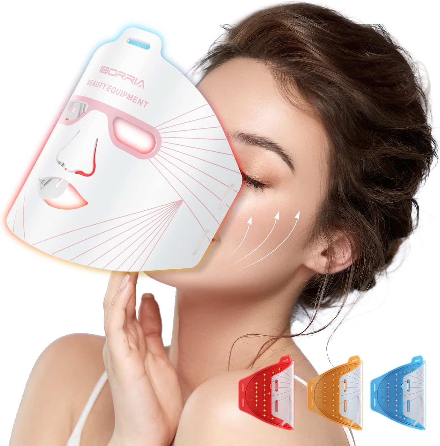 – Red Light Therapy for Face, Led Face Mask Light Therapy, Infrared Red Light Therapy Mask, Advanced Anti-Aging Wrinkle Acne Removal Skin Care Device for All Skin Types at Home (White)