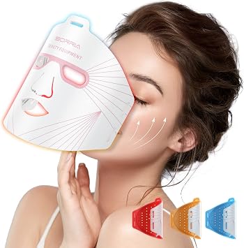 Red Light Therapy for Face, Led Face Mask Light Therapy, Infrared Red Light Therapy Mask, Advanced Anti-Aging Wrinkle Acne Removal Skin Care Device for All Skin Types at Home White | Advanced Anti-Aging Wrinkle Acne Removal Skin Care Device for All Skin Types at Home White