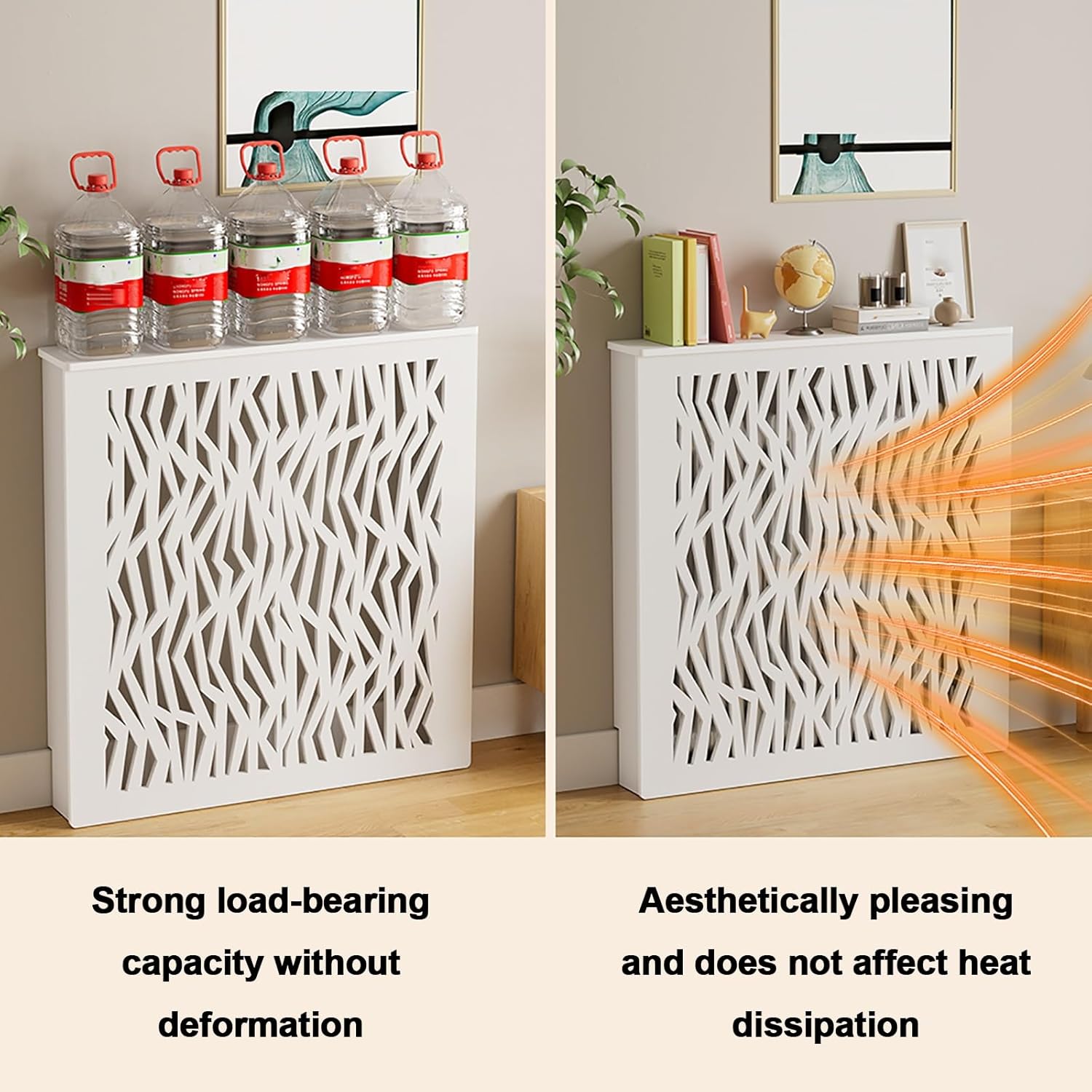 Modern Radiator Cover Steam Radiator Shelf Decoration to Hide Cluttered Pipes, for Home Living Room Bedroom Office Heating Cabinet(100x90x25cm/39x35x10in)