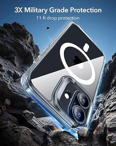 Vista 618 de ESR Funda para iPhone 15 Pro Max, compatible con MagSafe, de grado militar, negro transparente