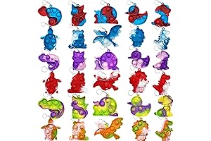 30 Pcs Animal Pop It Bubble Pack for Kids, Keychain Stress Relief...