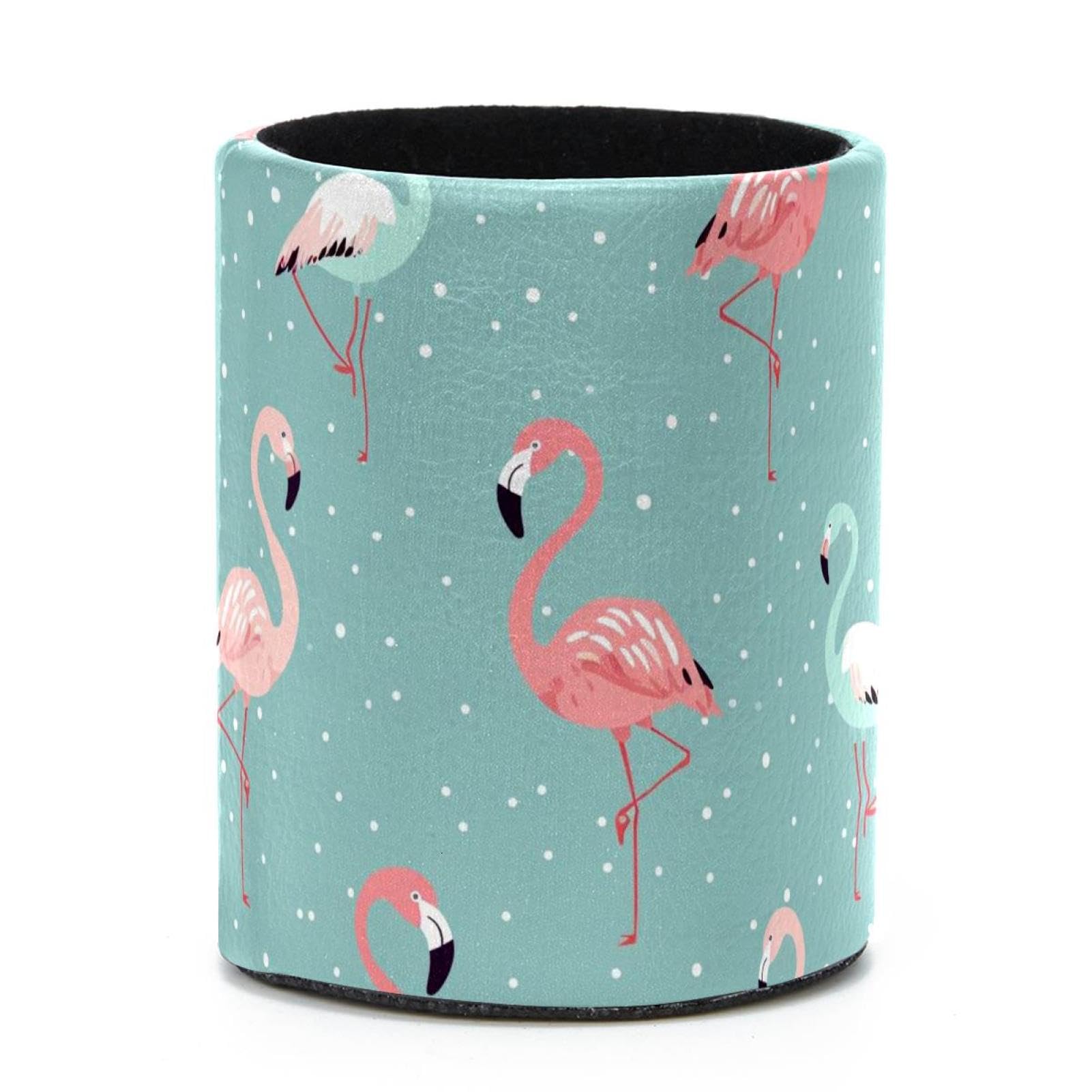 VAPOKF Round Pencil Holders for Desk, Flamingo Pen Holders Pen Pot Makeup Brushes Storage Desktop Stationery Supplies Organiser for Home Office