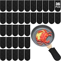 Vista 8 de Dandat Juego de 24 fundas de mango caliente para reemplazo diario, fundas de mango de bandeja de regalo, fundas resistentes al calor, funda de Negro