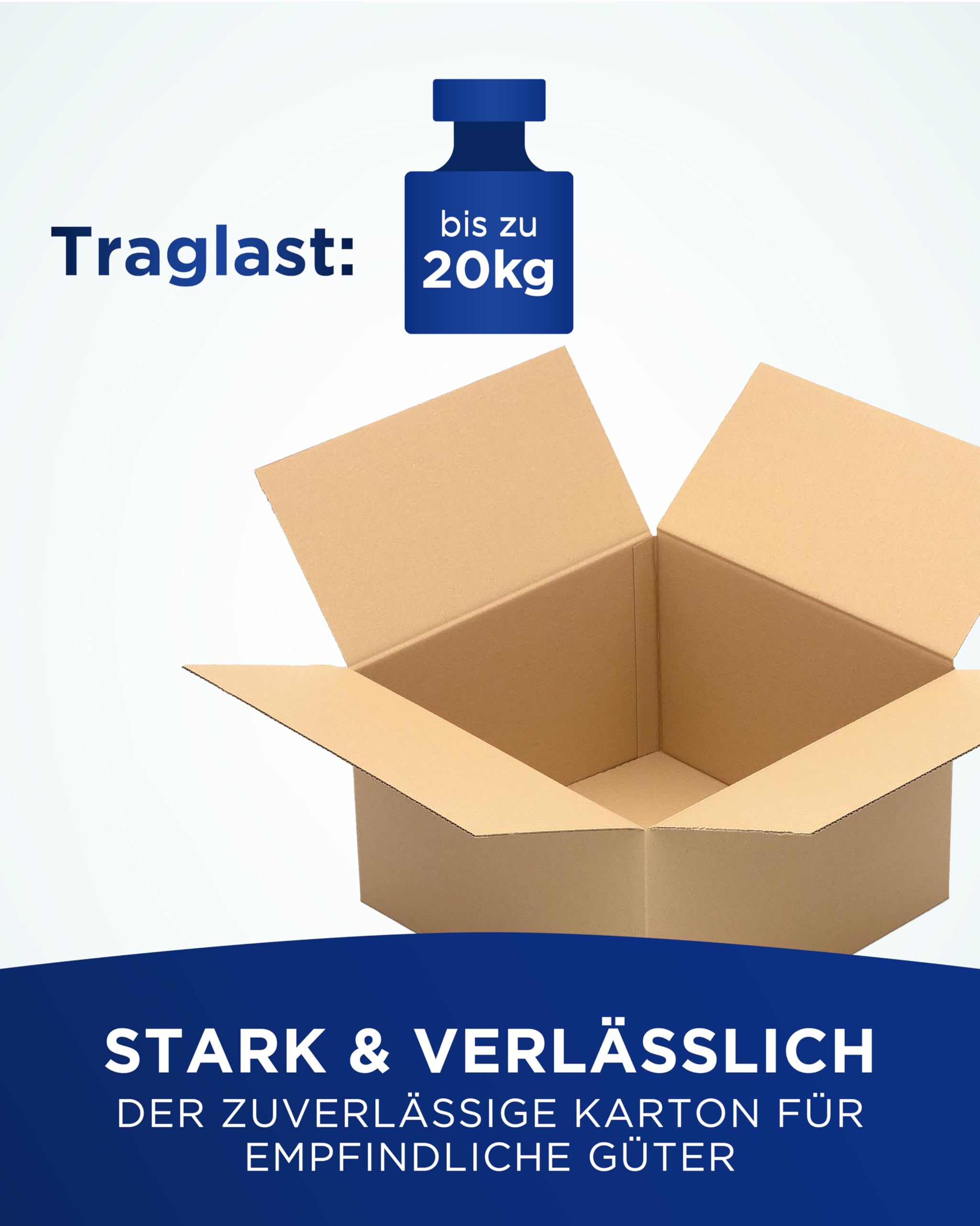 KK Verpackungen Versandkartons 400 x 400 x 250 mm Braun 1-wellig (Außenmaß 405 x 405 x 260 mm) | 50 Stück, Faltkartons Kartons geeignet für Versand als DHL Paket DPD Hermes GLS Paketklasse M (KK30)