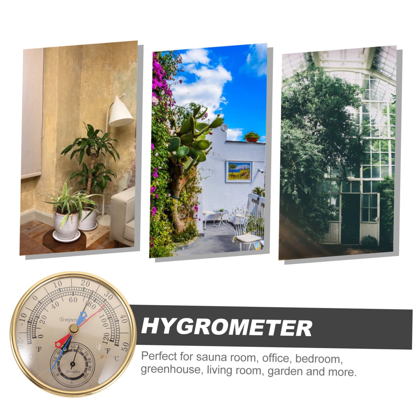Toyvian 3 Pièces Thermomètre et compteur d'humidité hygromètre mural camping Parie d'humidité intérieure capteur météo thermomètre de pièce thermomètre intérieur Un verre