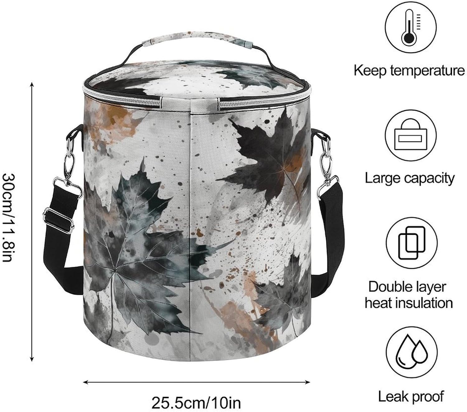 Soft Round Cooler Bags15L Collapsible Ice Chest Bag,Woman and Wolfprinted Portable Leakproof Insulated Travel Cooler Bag for Picnic,Beach,Outdoor Trip