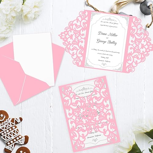 Miniatura 6 de 24 hojas de cartulina rosa de 8.5 x 11 pulgadas, papel de impresora Goefun de 80 libras para artes y manualidades, día de San Valentín, impresión