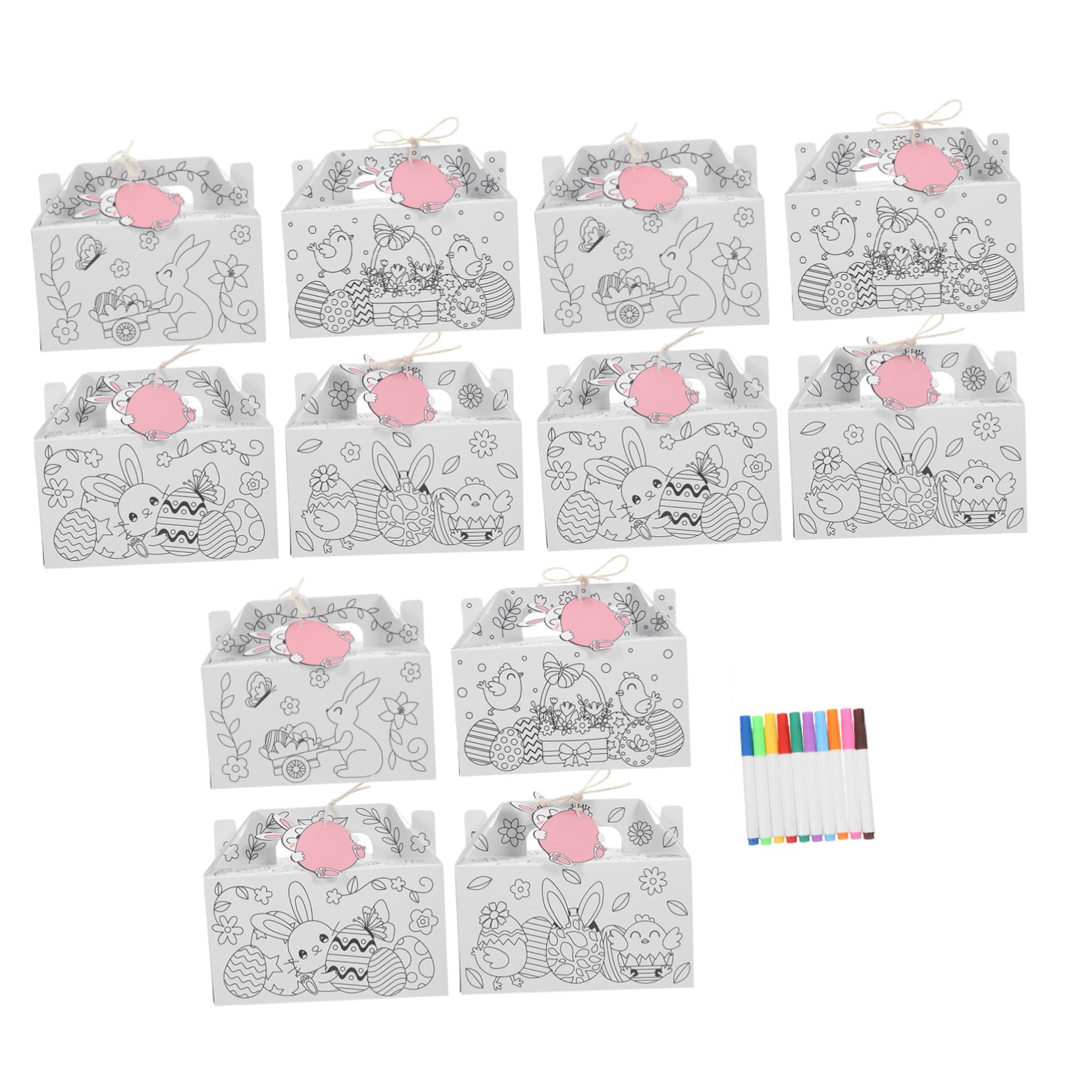 Scatole Pasquali Incompiute Kit Artigianali Contenitori Vuoti Decorazioni Festa Progetti Creativi Bambini Fai Da Te Imballaggio Piccolo