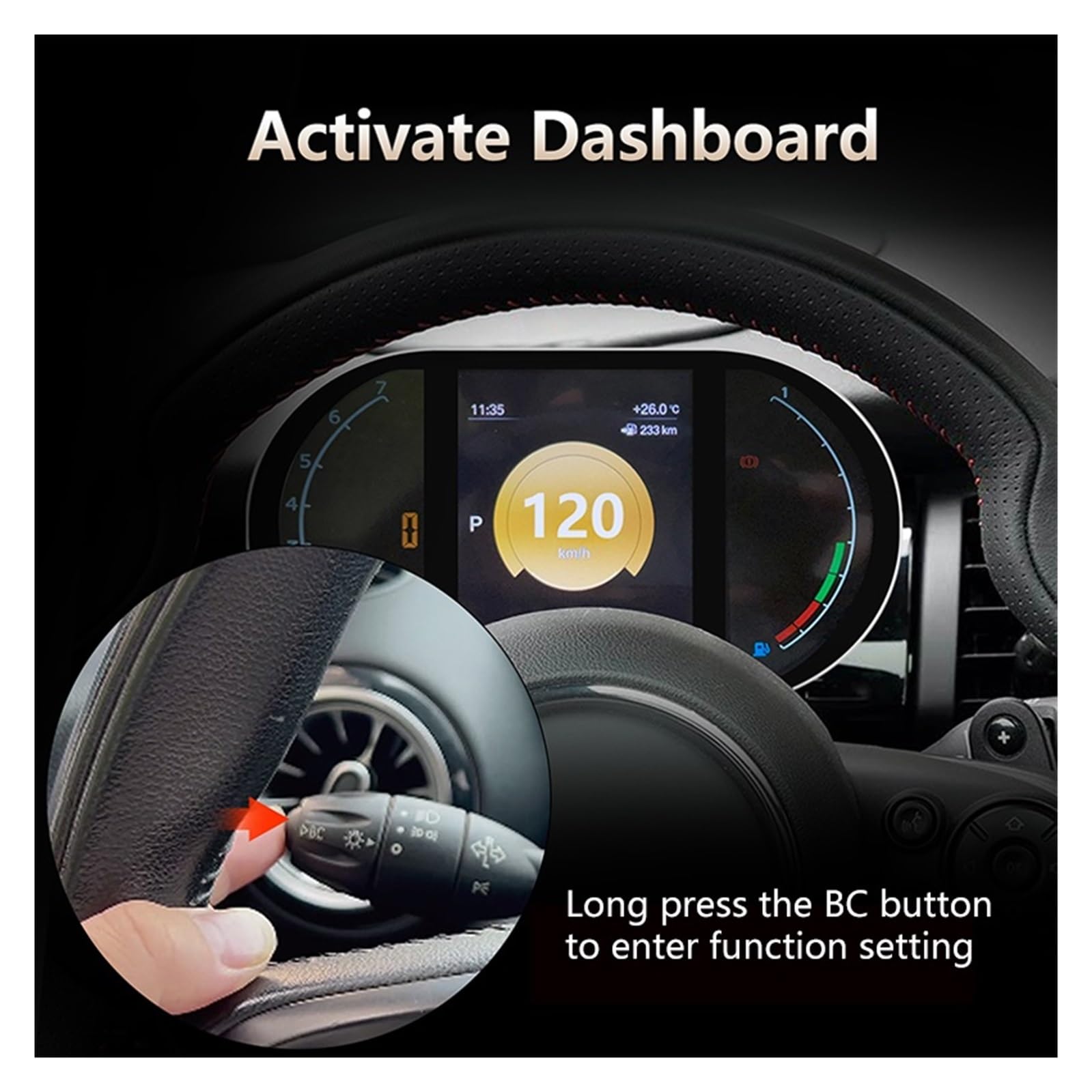 Cruscotto digitale compatibile con BMW Mini Serie F F54 F55 F56 F57 F60 2014-2023 Tachimetro LCD Cluster Pannello strumenti