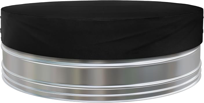 iBirdie Outdoor Waterproof 8 Feet Stock Tank Pool Cover, 95, 96, 97 inch Round Hot Tub Covers for Water Ice Bath Cold Plunge Pools, 600D Heavy Duty Weatherproof
