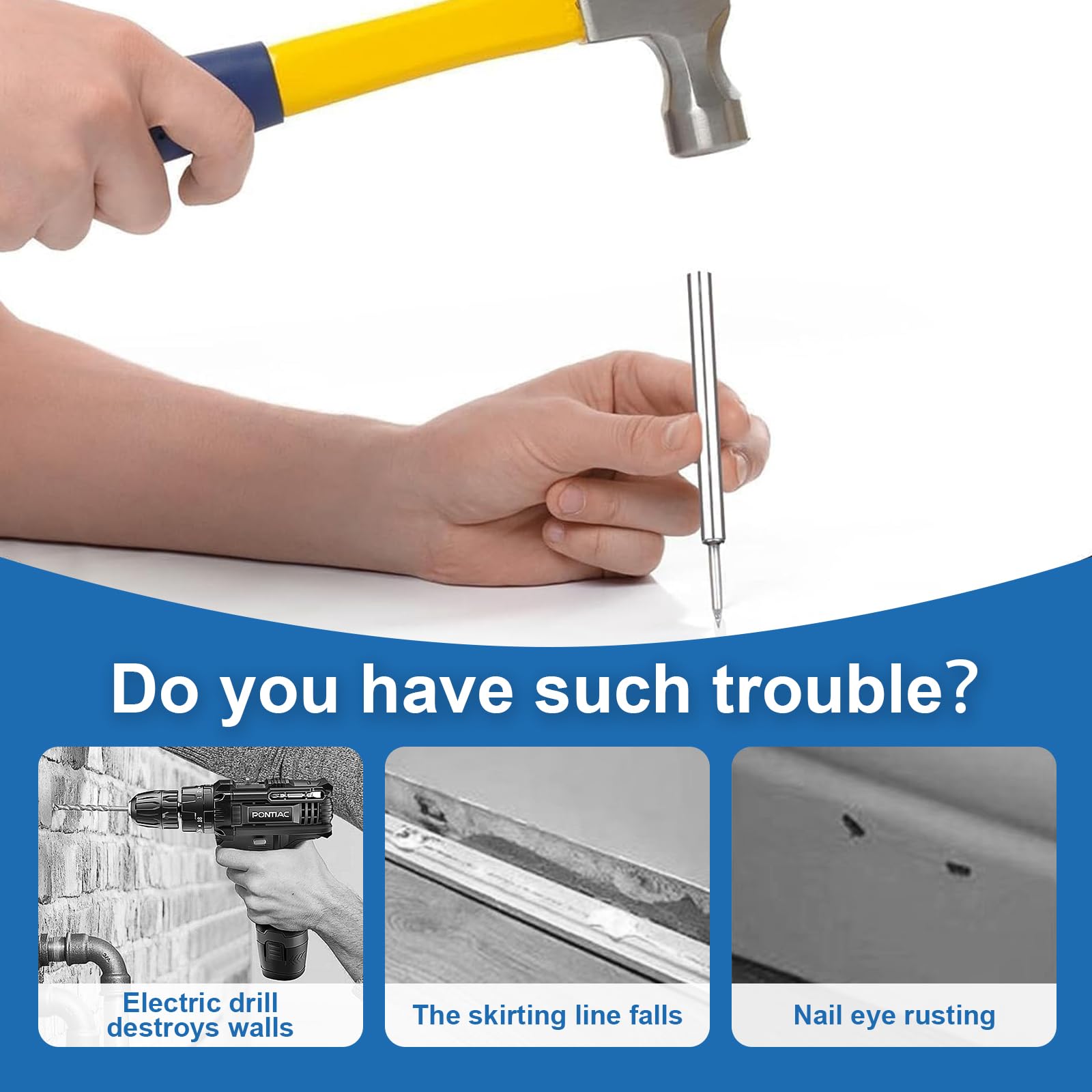 200 Chiodi Per Battiscopa A Doppia Testa - Senza Cuciture, Antitraccia, Con Attrezzo - Foto 12