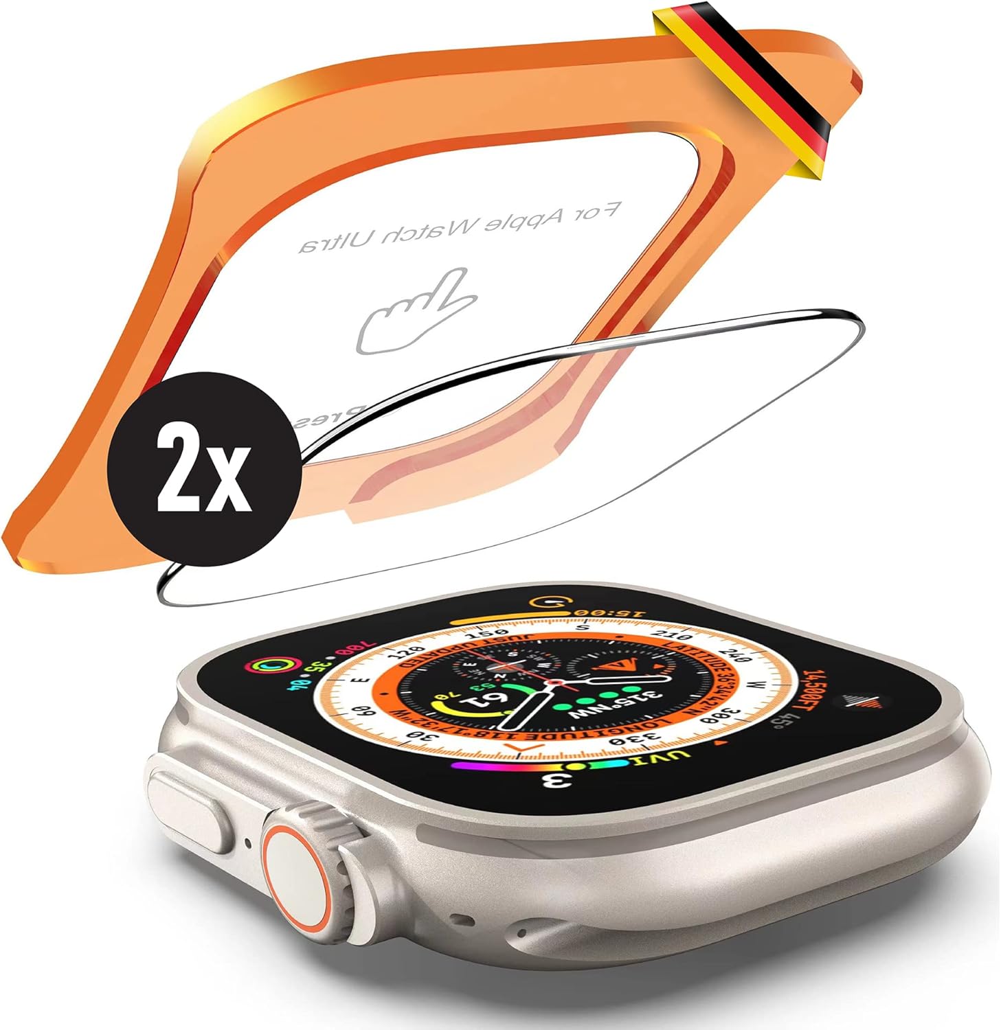 XeloTech Premium Schutzglas für Apple Watch Ultra 49 mm [2xStück ...