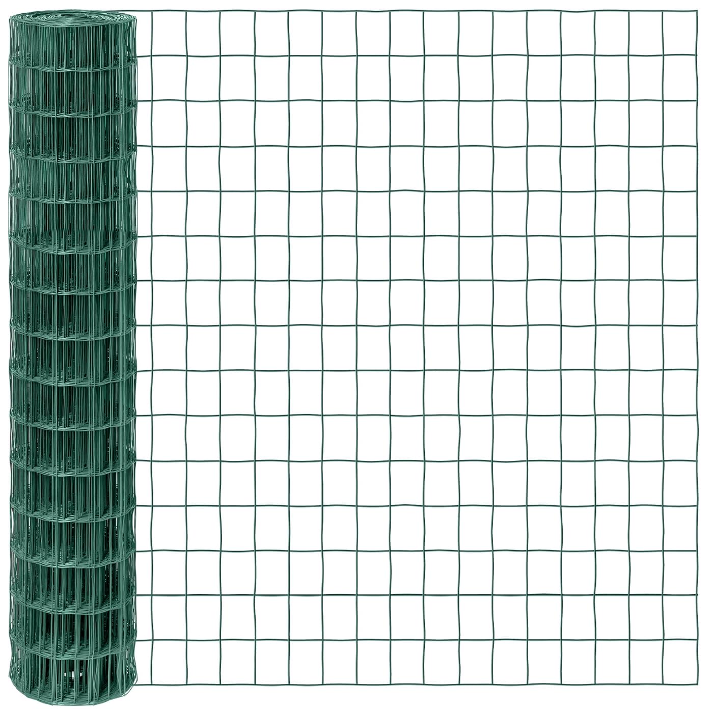 VOSS.garden 25m Gitterzaun 150cm Premium Maschendrahtzaun 100x75mm Gartenzaun Grün Wetterfest Punktgeschweißt