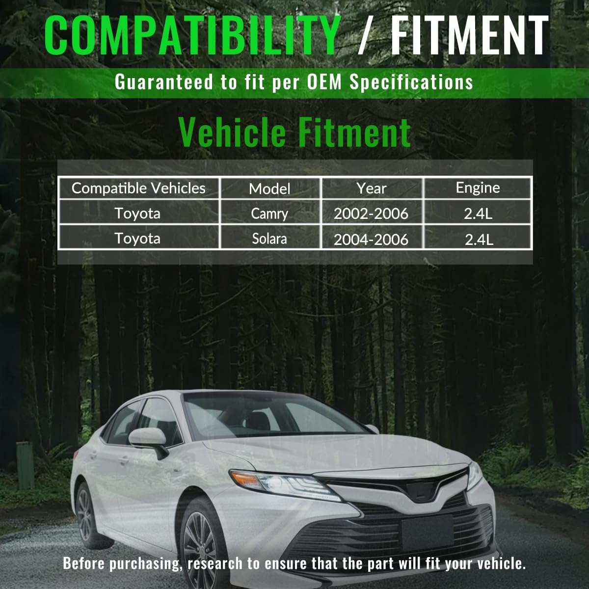 Front Rear Catalytic Converter Compatible with Toyota Camry 2002-2006, Solara 2004-2006 2.4L(OEM/OBD-Ⅱ Replacement Catalytic Convertor)