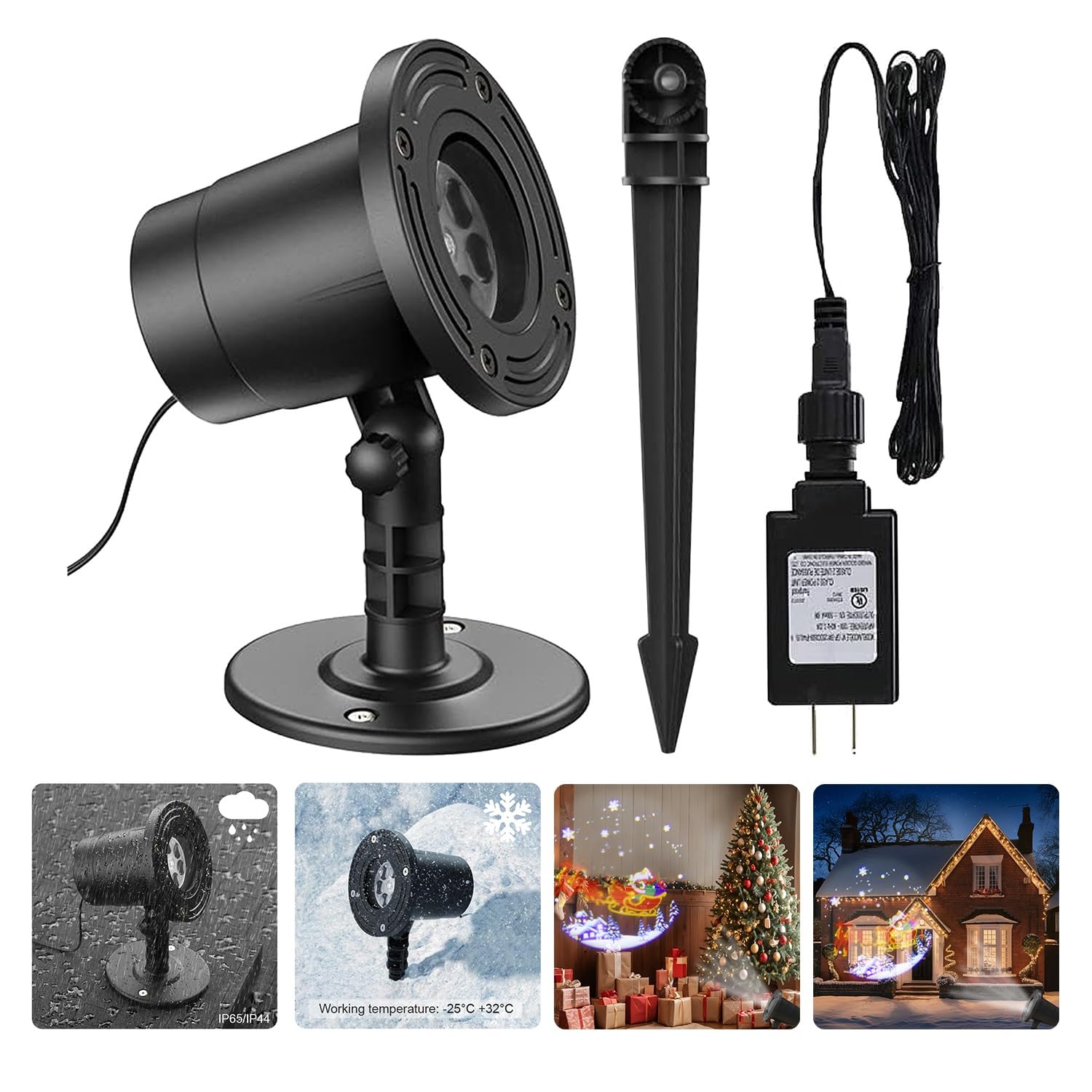 Daniel James LED Christmas Projector Light - Santa & Sleigh Xmas Animated Projection Light for Indoors & Outdoors - Waterproof Light Up Animation for Window & Garden with Auto Timer - IP44