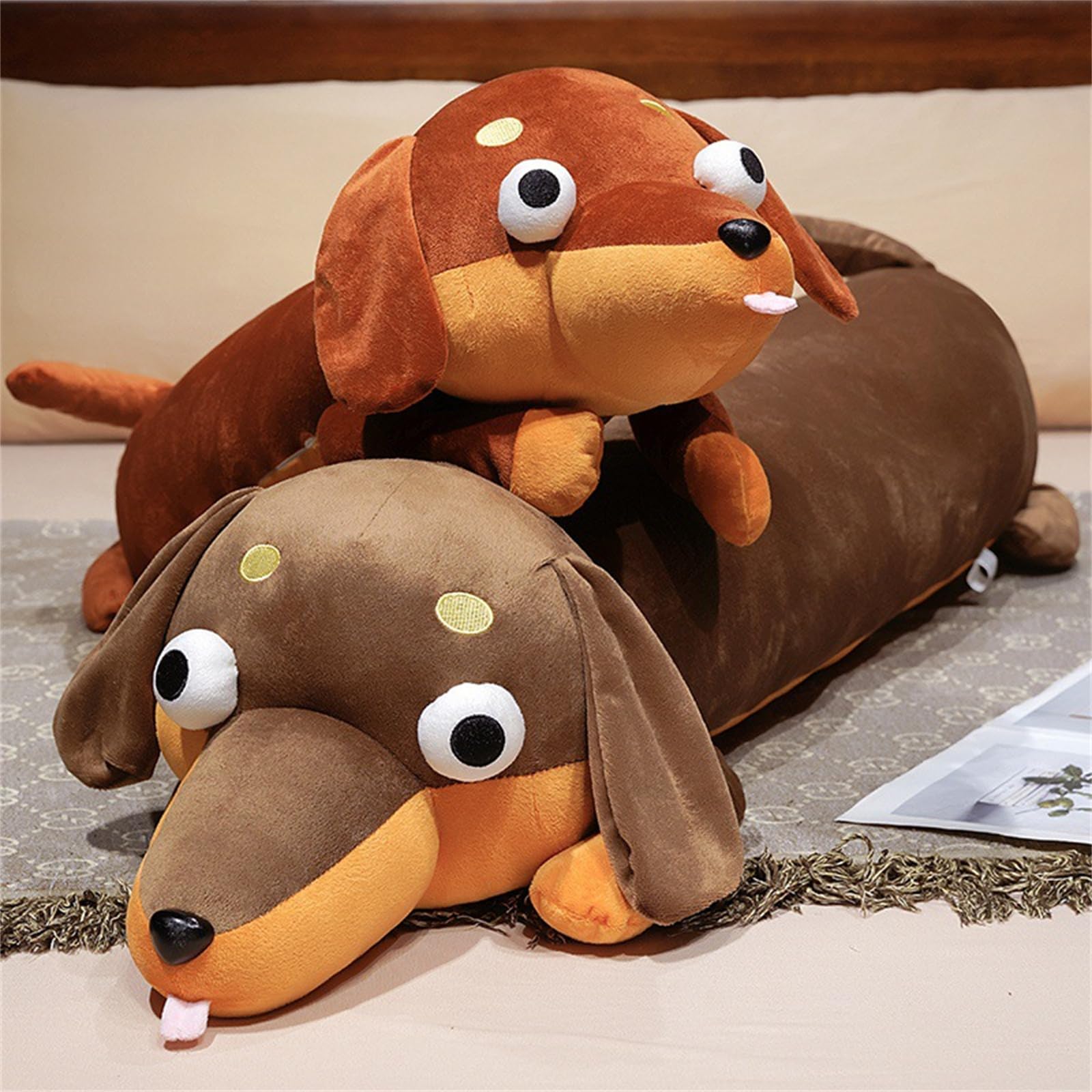 Dackel Kuscheltier, Lang Dackel Hund Kuscheltier XXL Kissen, Gewichtskuscheltier, PlüSch-Hundekissen Weich PlüSchkissen, Geburtstag Deko Geschenk FüR Kinder Baby (100cm,shenzong)