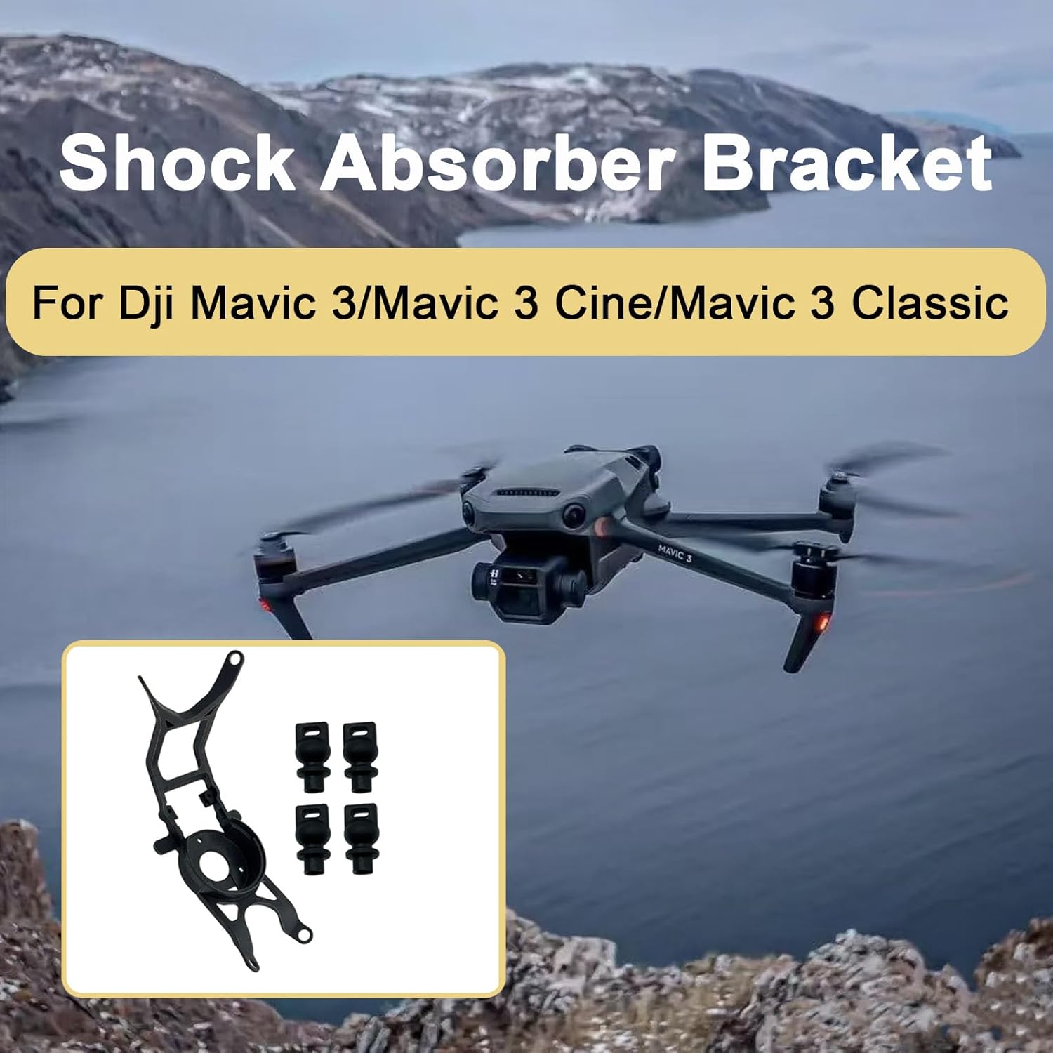 Mavic 3 Replacement for Gimbal Shock Lower Bracket+4pcs Shock Absorption Rubber Damper for DJI Mavic 3/3 Cine/3 Classic Repair Parts DJI Mavic 3 Drone Accessories
