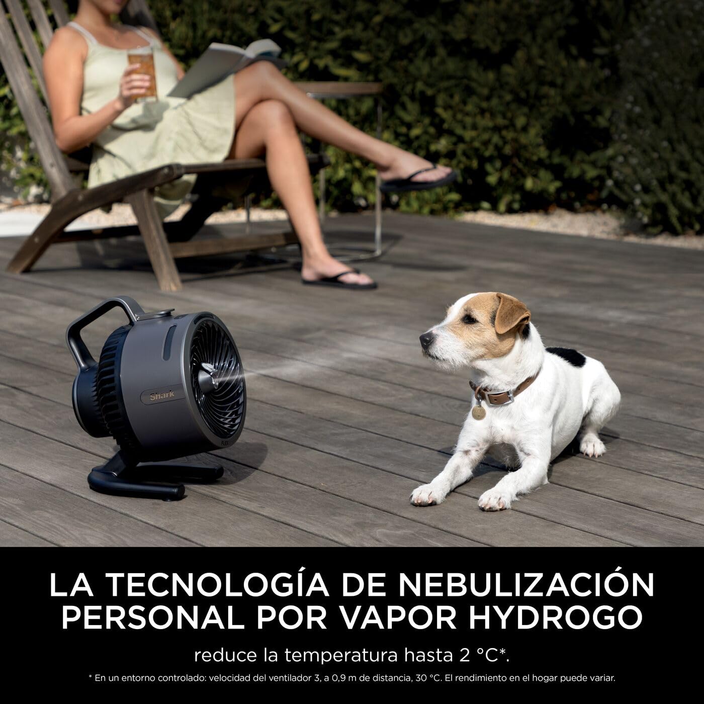 Shark FlexBreeze HydroGo, potente ventilador silencioso portátil con nebulización, para interior y exterior, resistente, con o sin cable, pequeño y ligero, 5 ajustes de velocidad, Gris FA050EU - 5