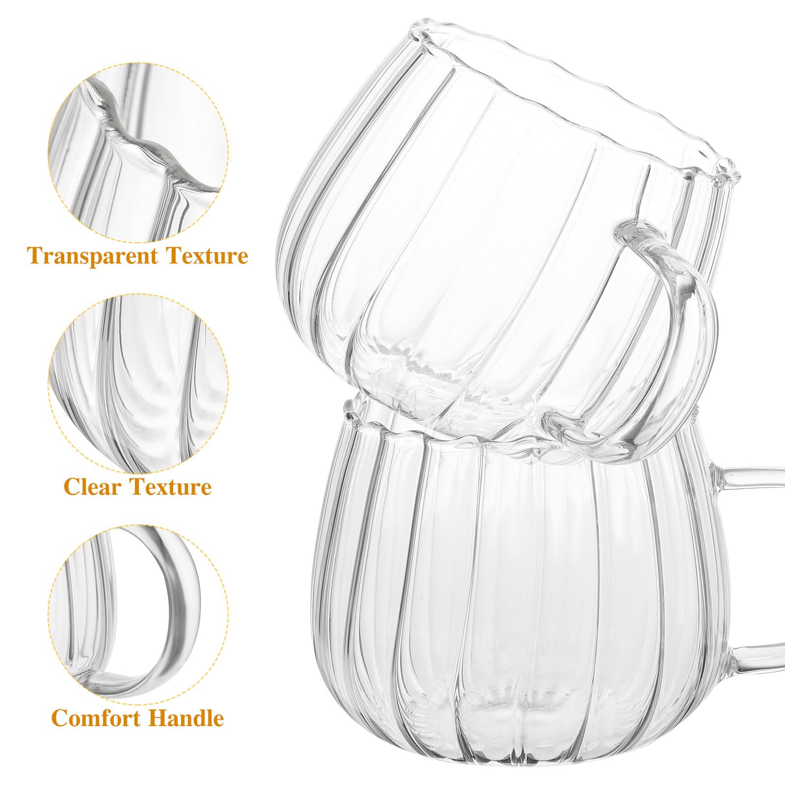 2piezas Vasos De Desayuno De Vidrio Transparente De Vaso De Agua Para Bebidas y Café Para Desayunos Casa o Oficina