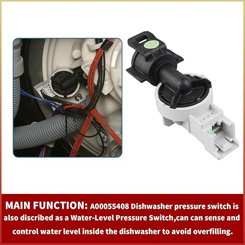 Miniatura 4 de A00055408 Reemplazo del interruptor del sensor de control de presión del lavavajillas compatible con lavavajillas Frigidaire Electrolux sustituye a