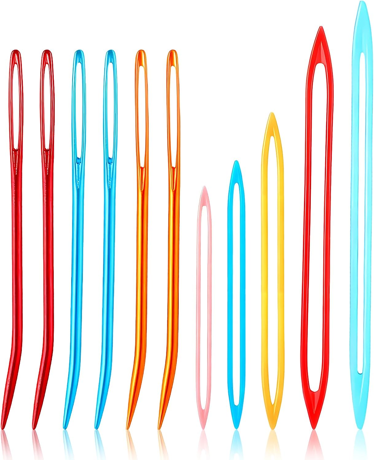 11 PCS Darning Needle, Yarn Needles Large Eye for Crochet Assorted Crochet Needles Multi Sizes Darning Needle for Thick Yarn Knitting Finishing, Plastic & Metal