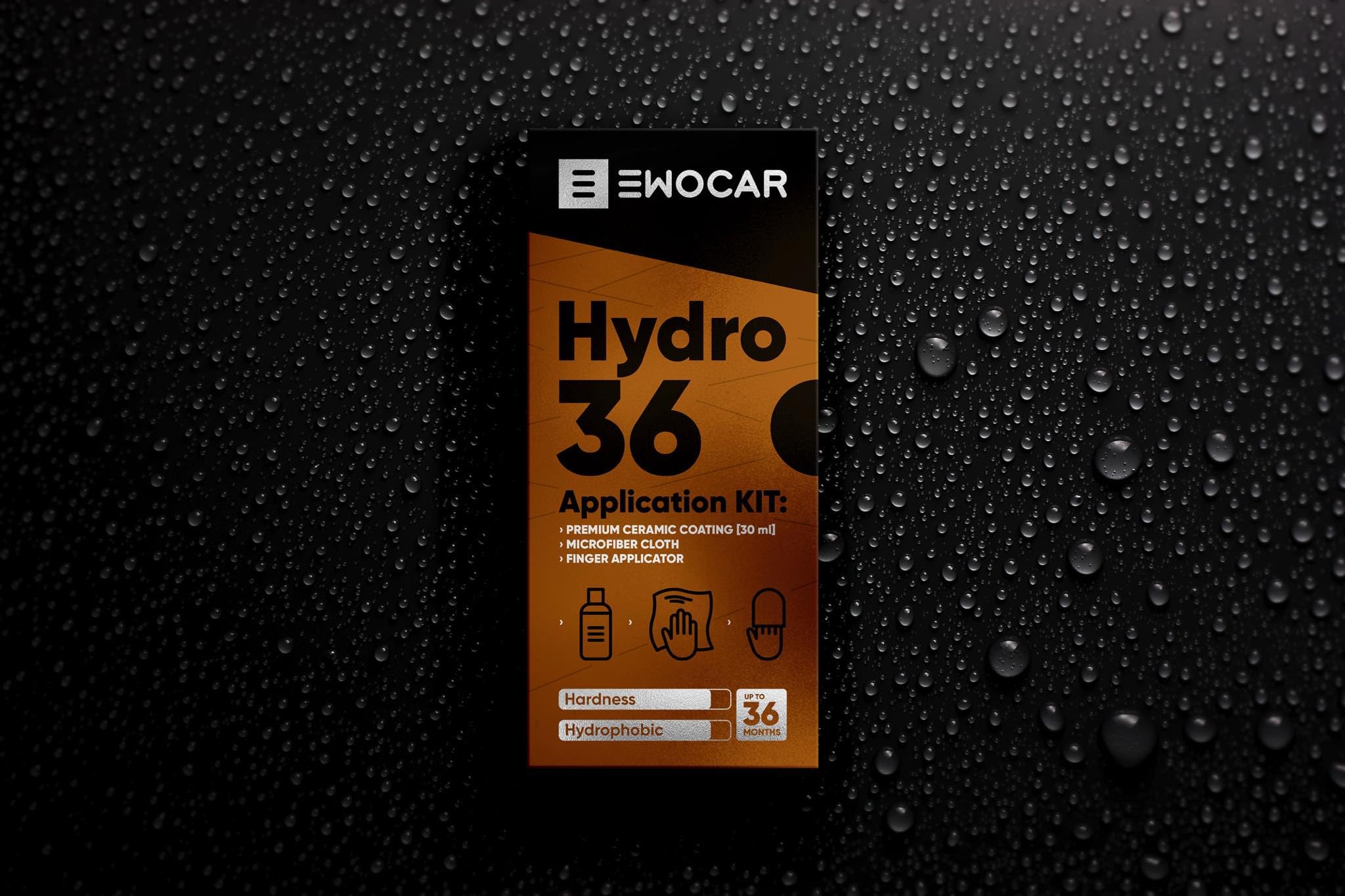 Hydro36 zestaw powłoki ceramicznej – powłoka ceramiczna Nano do lakieru samochodowego i tworzywa sztucznego, podwójna warstwa ochronna, odporna na działanie wody, odporna na promieniowanie UV i