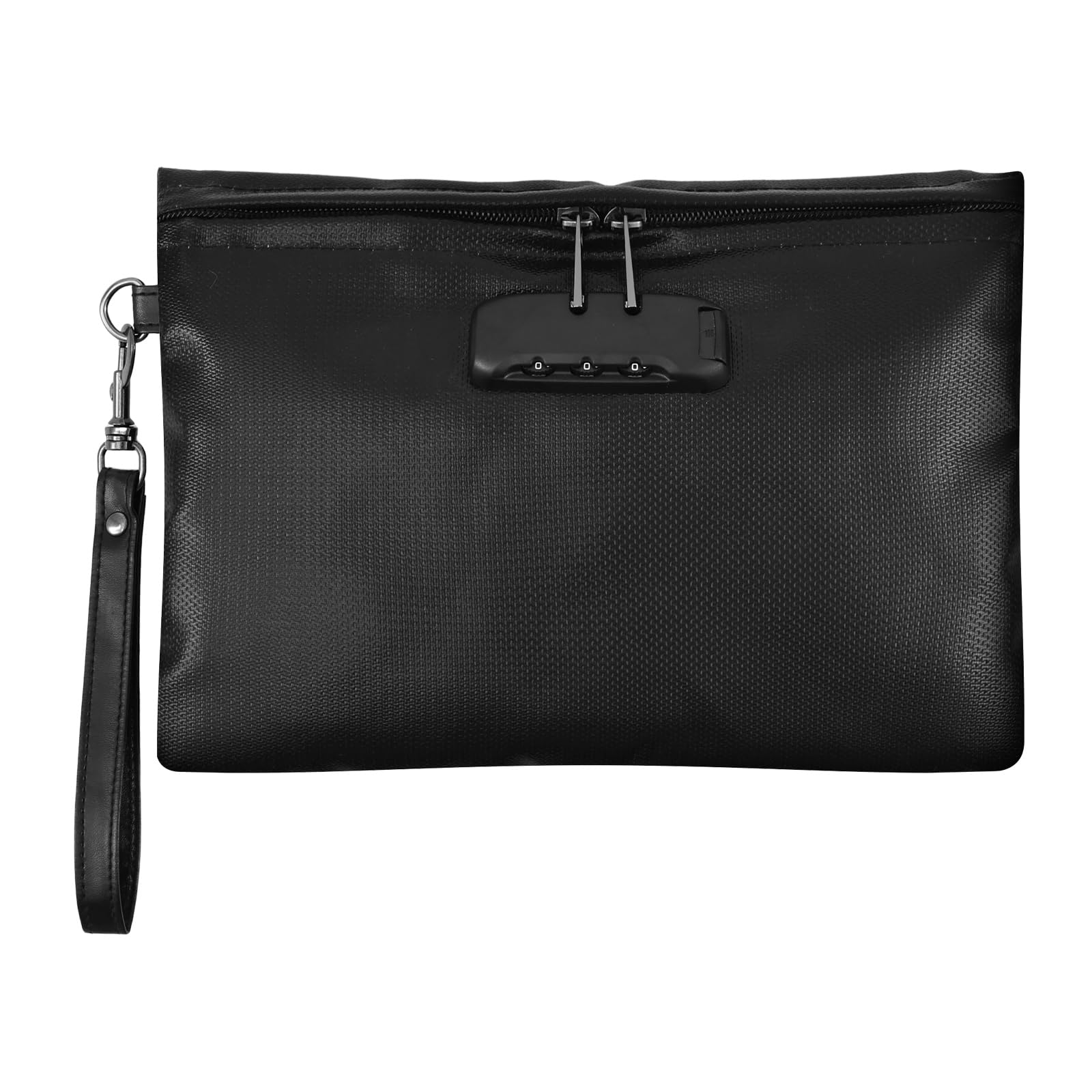 NZWBSHSSP Fireproof Document Bag with Lock 19x25cm Large Locking Waterproof Storage Bag Safe Protection Document Holder for Documents Valuable Photos Cash Passport Jewellery Easy to Carry