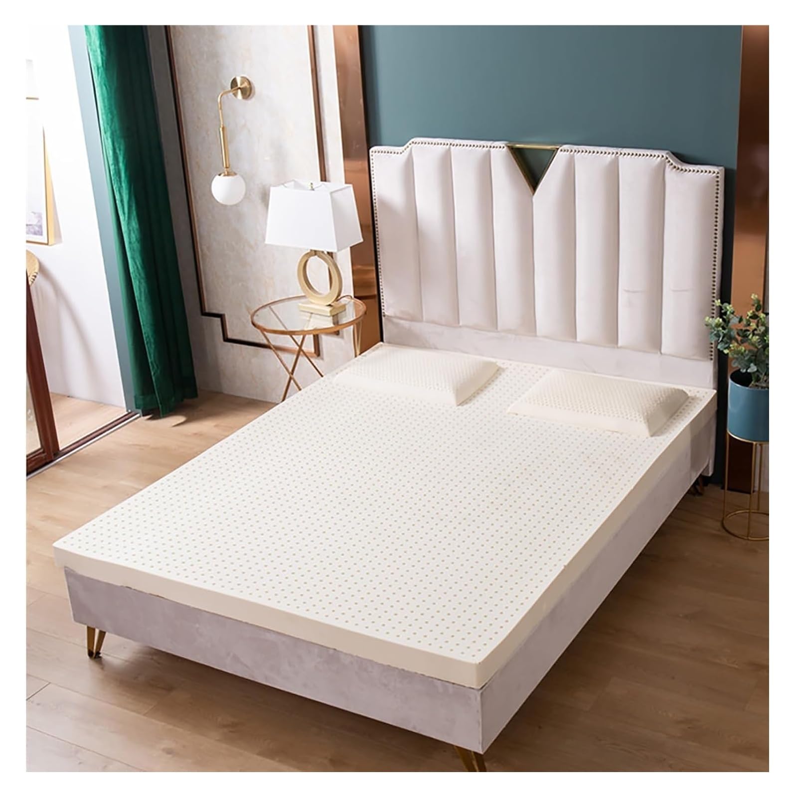 Natural Latex Topper Firm Foam Mattress Extra-Firm Topper Organic Latex Luxurious Comfort Soothing Pressure Point Relief Support 10cm