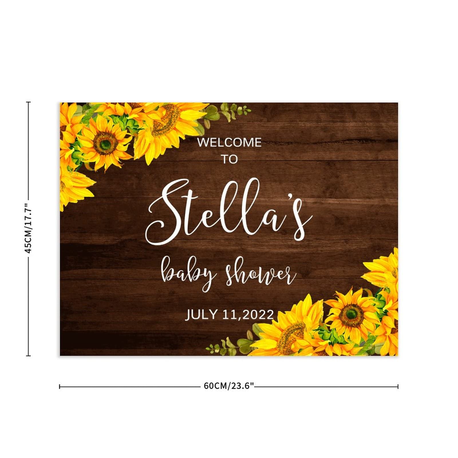 Welcome to Baby Shower ślubny znak powitalny vintage drewniane tabliczki nazwisko rodzinne monogram spersonalizowany znak ślubny na ceremonię przyjęcia zaręczynowego dekoracje 45 x 60 cm