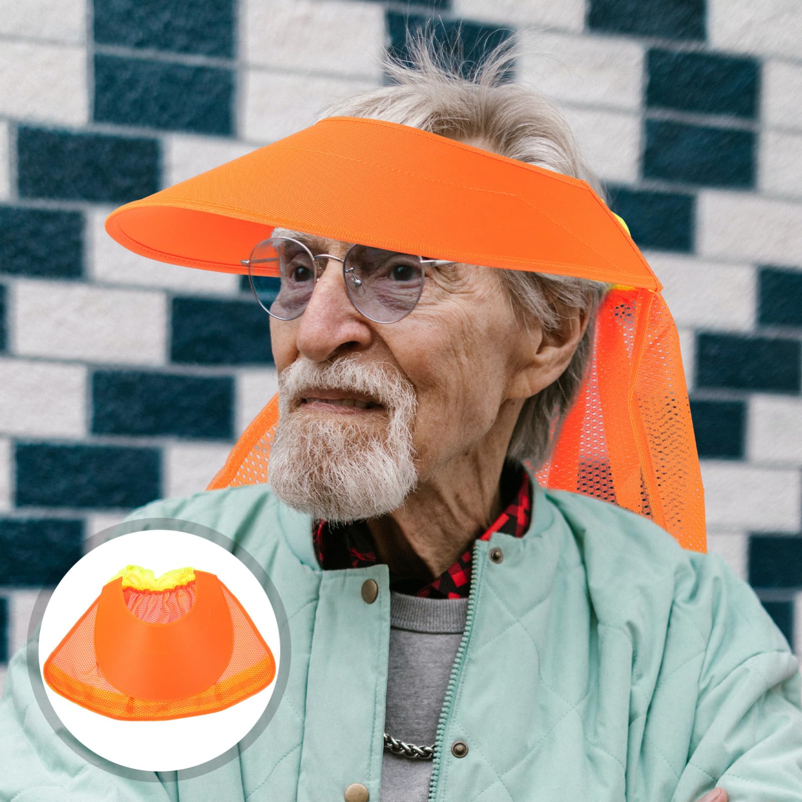 jojofuny Visera para Casco De Seguridad Visera para El Cuello con ala Completa Banda para La Sombra del ala del Casco De Seguridad Visera para Gorra Parasol para Sombrero Clip para