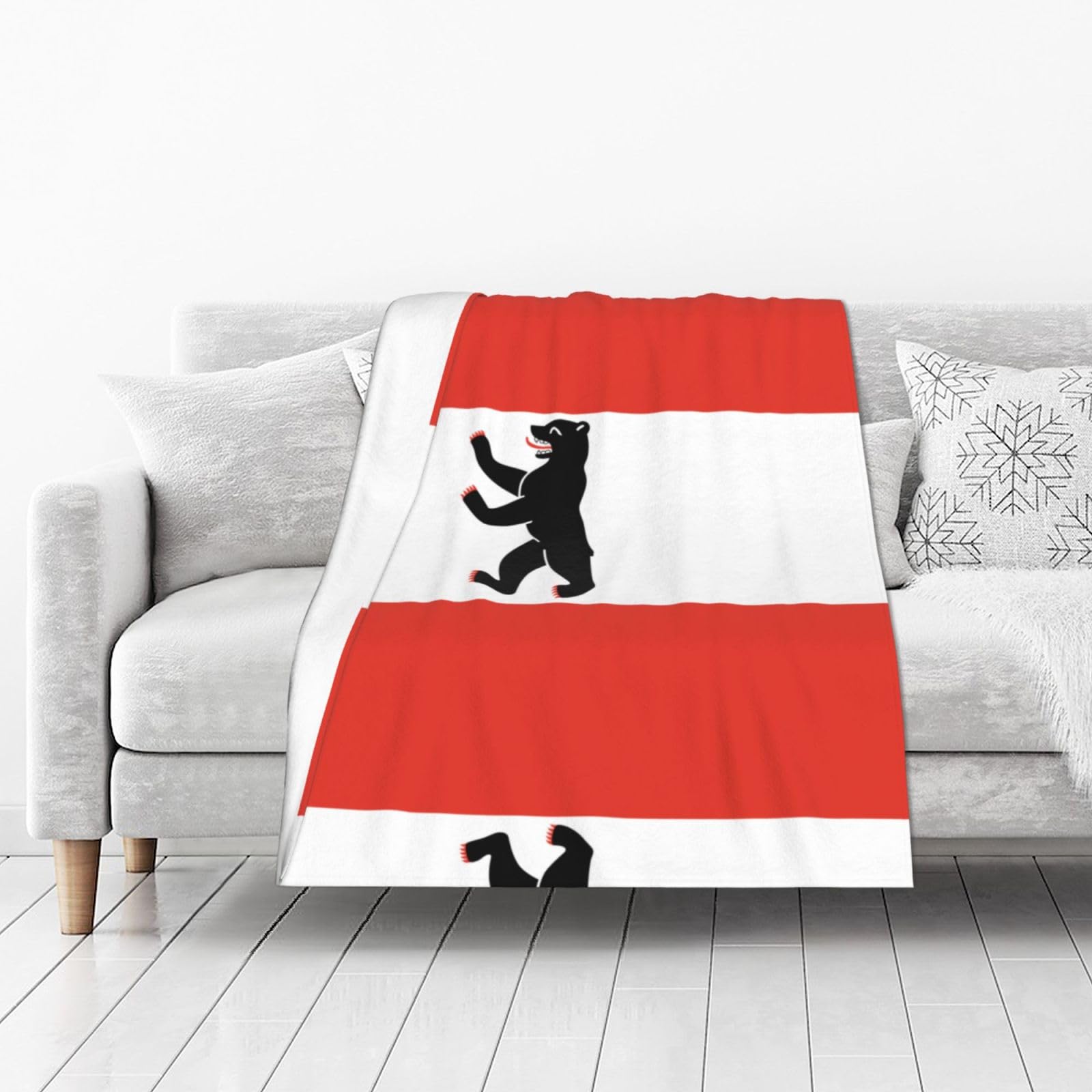 DUYIOKH Berlin Flag Print Thick Throw Blanket, Blanket for Couch Bed Warm Travel Blanket for Camping Movie Night