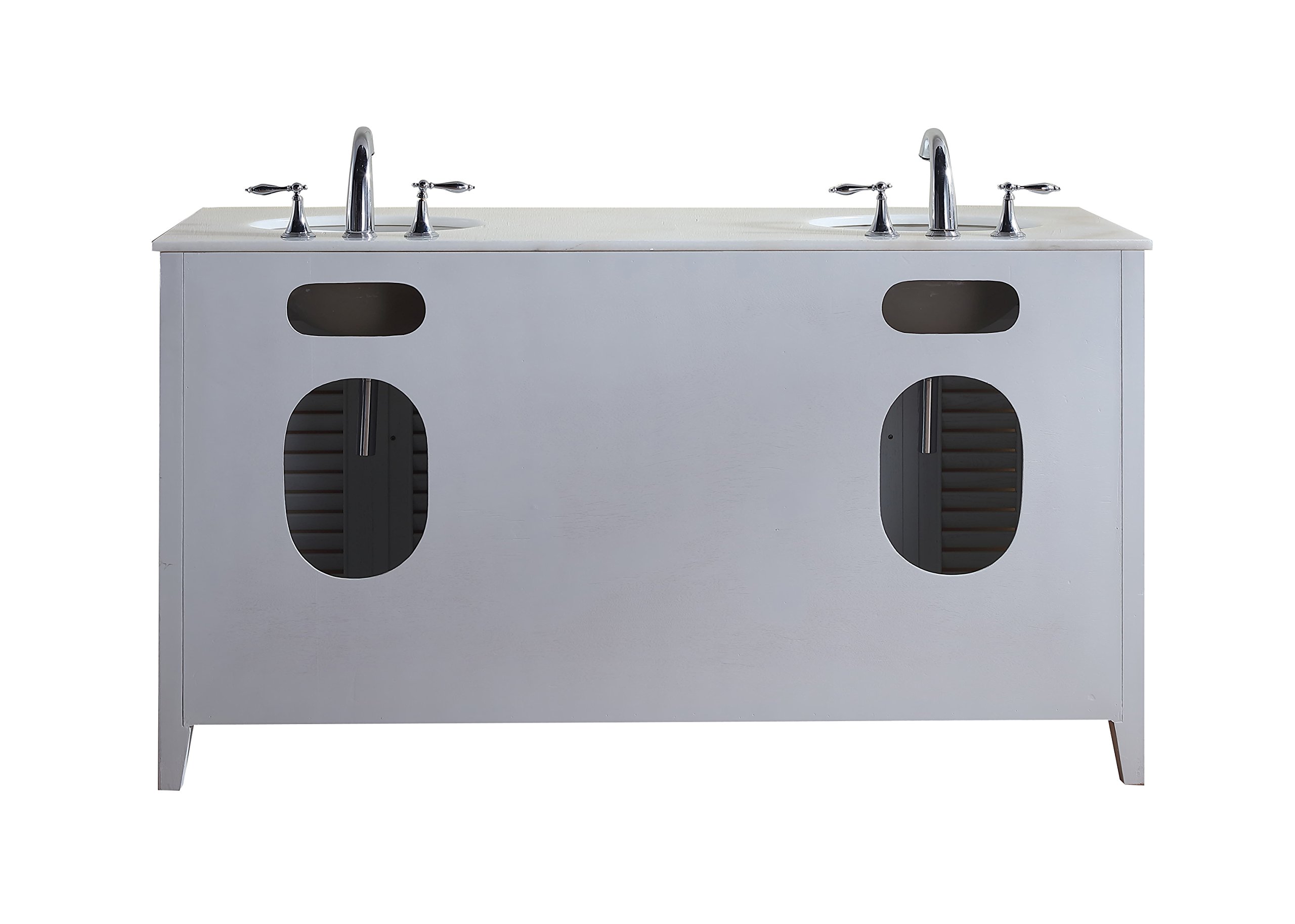 Modetti Modetti MOD884WH-60 Palm Beach Cottage Look Double Sink Bathroom Vanity ...