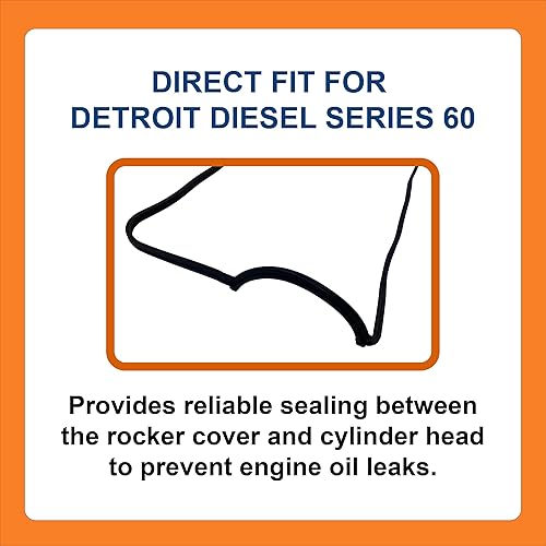 Miniatura 3 de BTS-23539103 - Junta de cubierta basculante, compatible con motor Detroit Diesel Series 60, repuesto para OEM 23539103 23522269, Juego de Junta Tapa