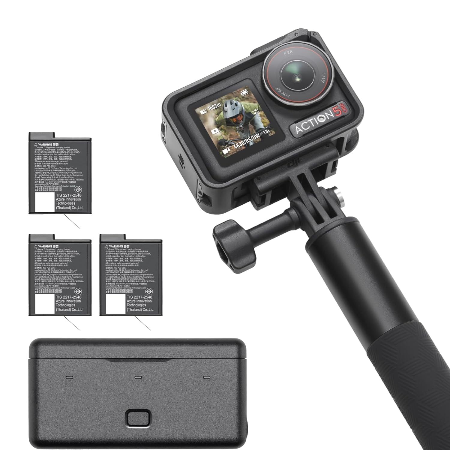 DJI Osmo Action 5 Pro Adventure Combo, Action Camera 4K with 1/1.3" Sensor, 12h Extended Battery Life with 3 Batteries, Stabilization, Dual OLED Touchscreens, Mini Action Camera for Travel, Vlog-image-25