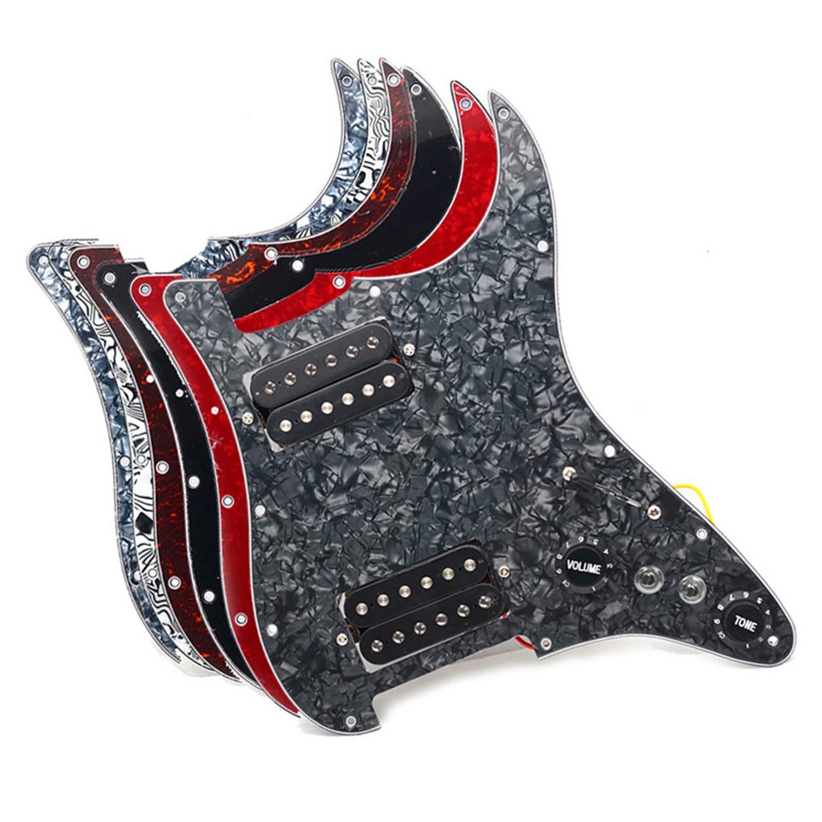 Przetwornik Pickguard Profesjonalny Zestaw Przetworników Gitarowych Alnico 5 Z Pojedynczą Cewką(Zebra Red)