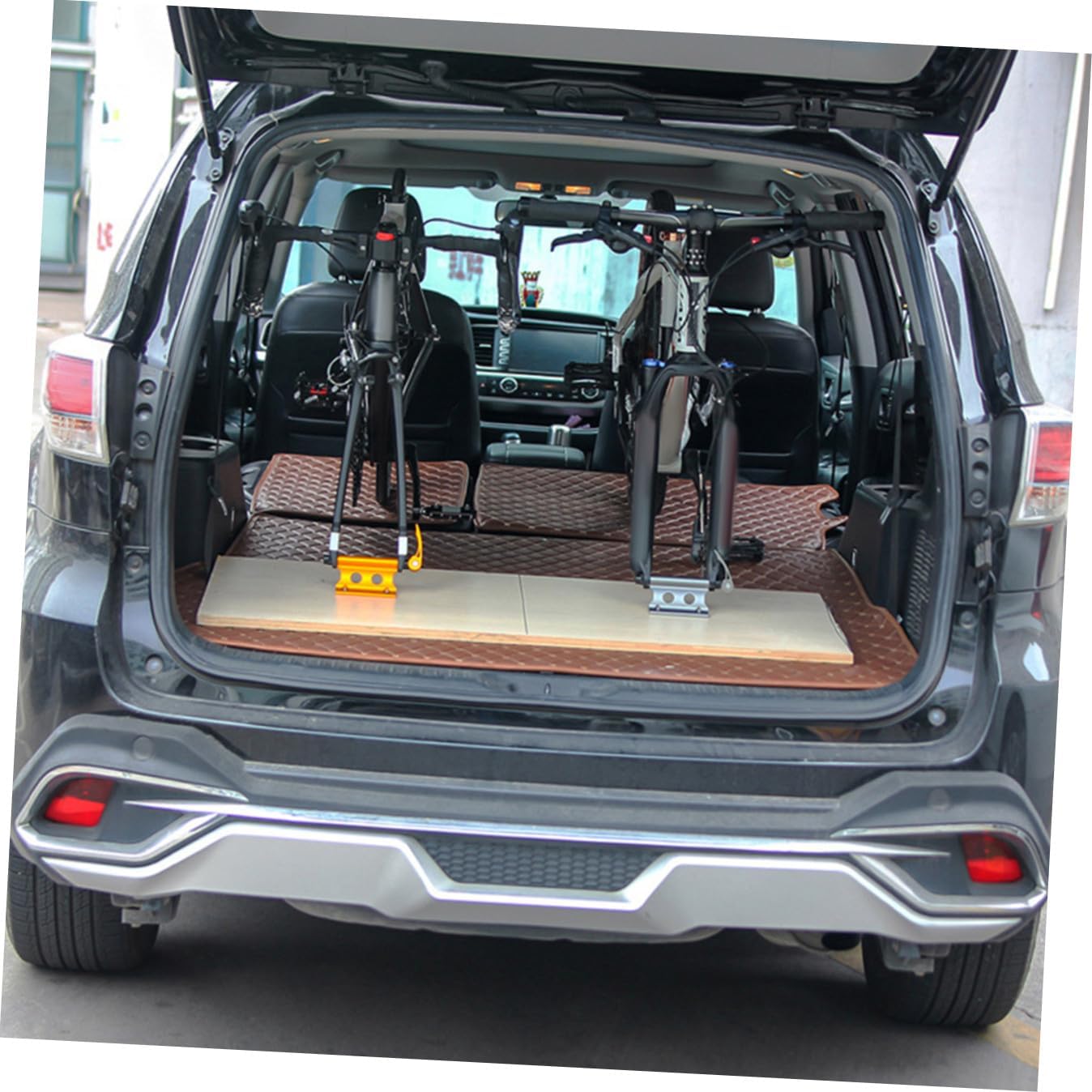 2PCS Quick Release Bicycle Fork Mount Rack Adjustable Bike Car Rack Holder for Mountain and Road Bikes Sturdy Metal Construction Easy Installation for Outdoor Cycling