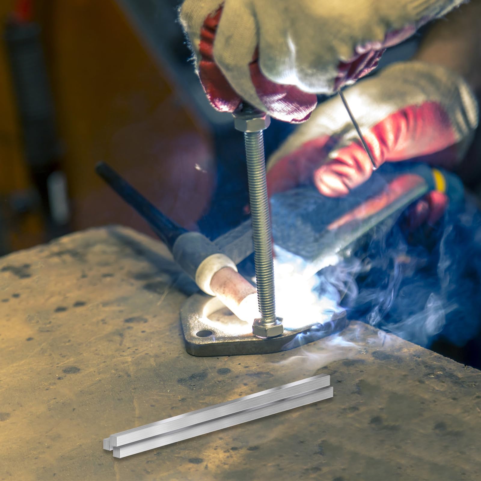 Barra quadrata in acciaio inox 6 x 6 x 305 mm per lavorazione dei metalli fai da te