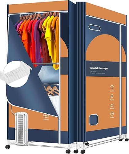 KASYDoFF Secadora portátil, secadora de ropa de 1600 W-67 pulgadas, capacidad de 35 libras, plegable, de 3 niveles, secadora eléctrica portátil de