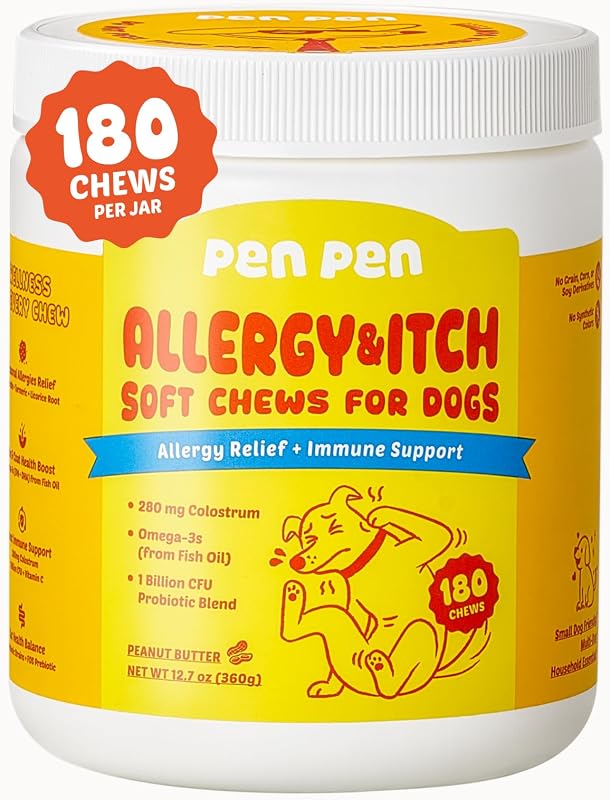 Suplemento para Cães em Tabletes Macios com Probióticos, Ômega 3 e Sabor Manteiga de Amendoim PENPEN PHP1004 – 180 unidades