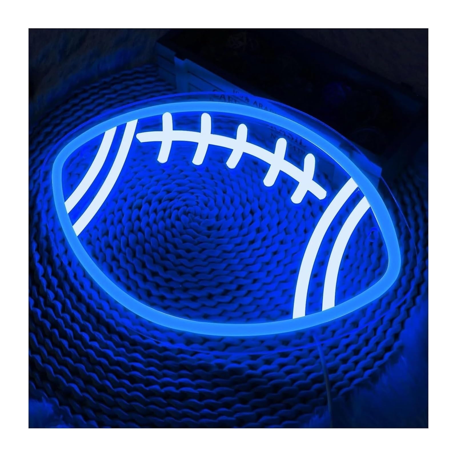Generico Per insegne al neon Decorazione per feste Rugby per Forma di calcio LED(Blu)