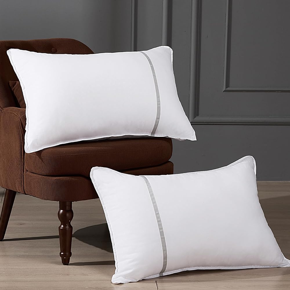 Bed Pillows Standard Size Set of 2, Medium Firm Hotel Pillows for
