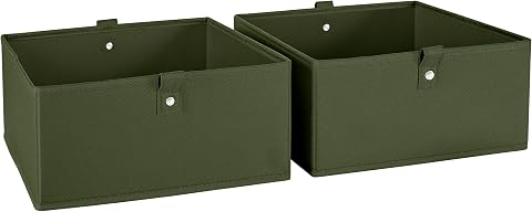 RiverRidge Çocuk 2 parça 10.5 "G x 5" Y Katlanır Saklama Kutusu Seti - Zeytin Yeşili
