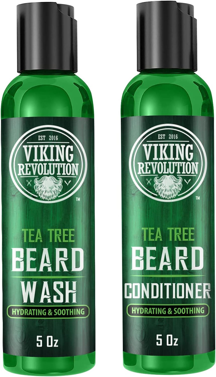 Viking Revolution Beard Wash & Beard Conditioner Set With Argan